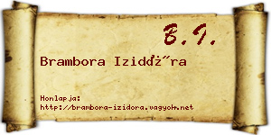 Brambora Izidóra névjegykártya
